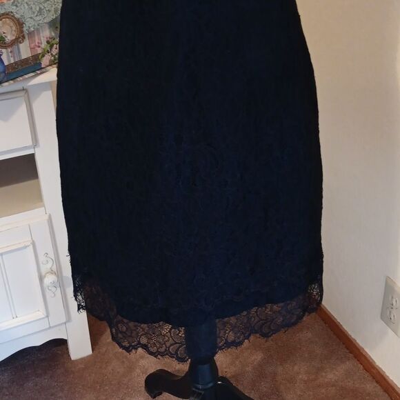 Moulinette Soeurs Anthropologie Black Lace Dress With Kelly Waistband.Balletcore - Picture 4 of 13